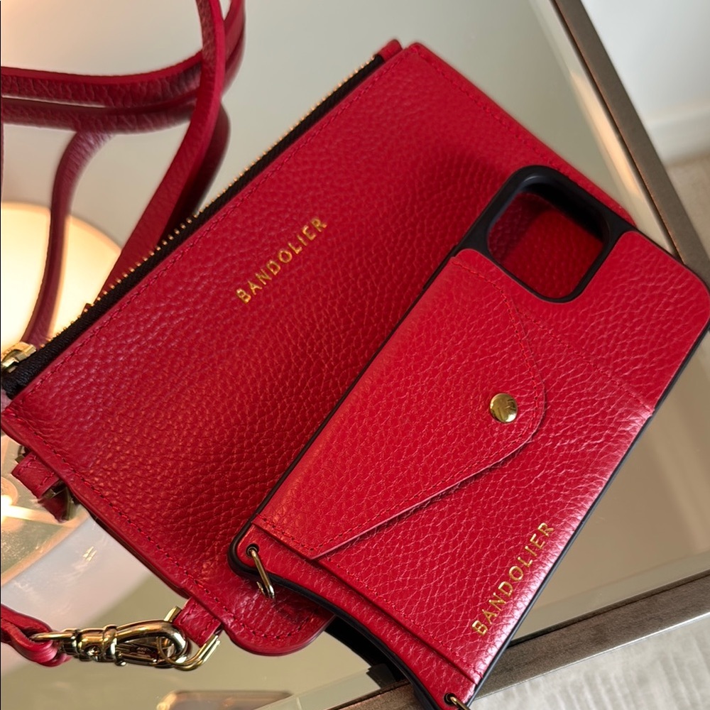 Bandolier Red Crossbody Phone Case and Wallet